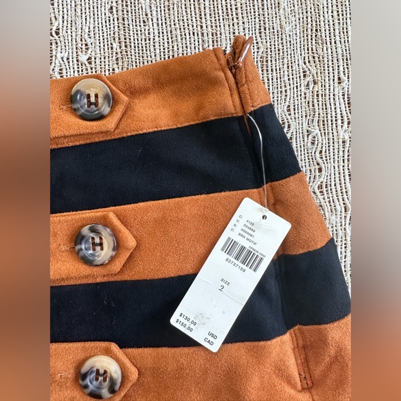 Striped Black and Brown Button-Up Skirt - Picture 6 of 8